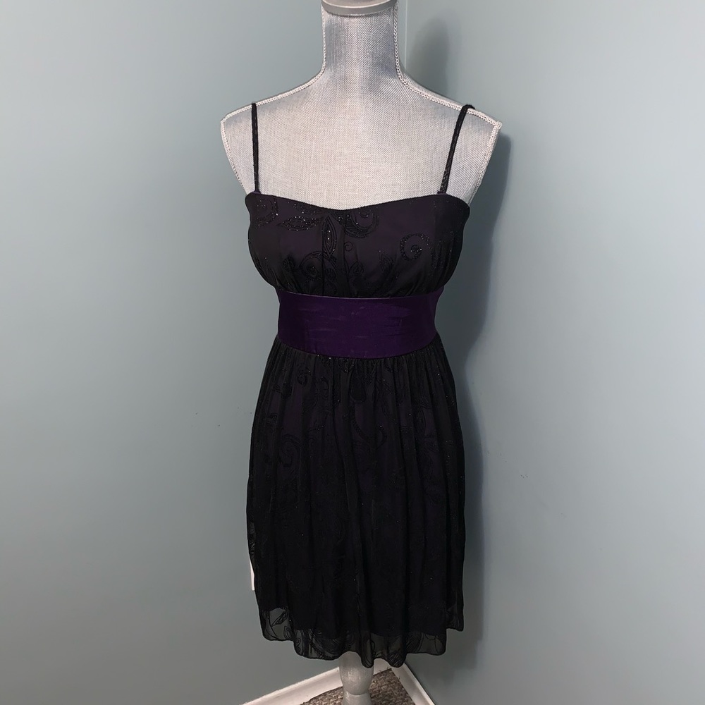 JOLIE purple and black sparkle cocktail dress size 14 wedding guest prom